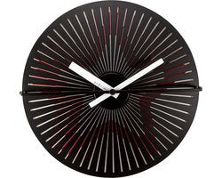 Wandklok NeXtime dia. 30 cm, metaal, rood/wit, 'Kinegram Star'
