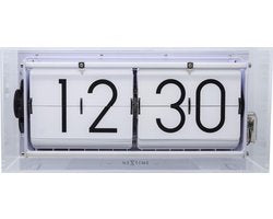 Tafel/wandklok NeXtime Big Flip 36x17x8.5cm acryl transparant