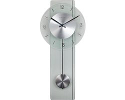 NeXtime - Wandklok - 70 x 30 cm - Glas / Metaal - Transparant - 'Eleanor'