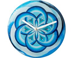 Tafelklok Nextime dia 20cm blauw glas Cosmo Blue Tafel