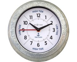 Getijdenklok Nextime dia 22cm Tide cijfers metaal witte wijzerplaat