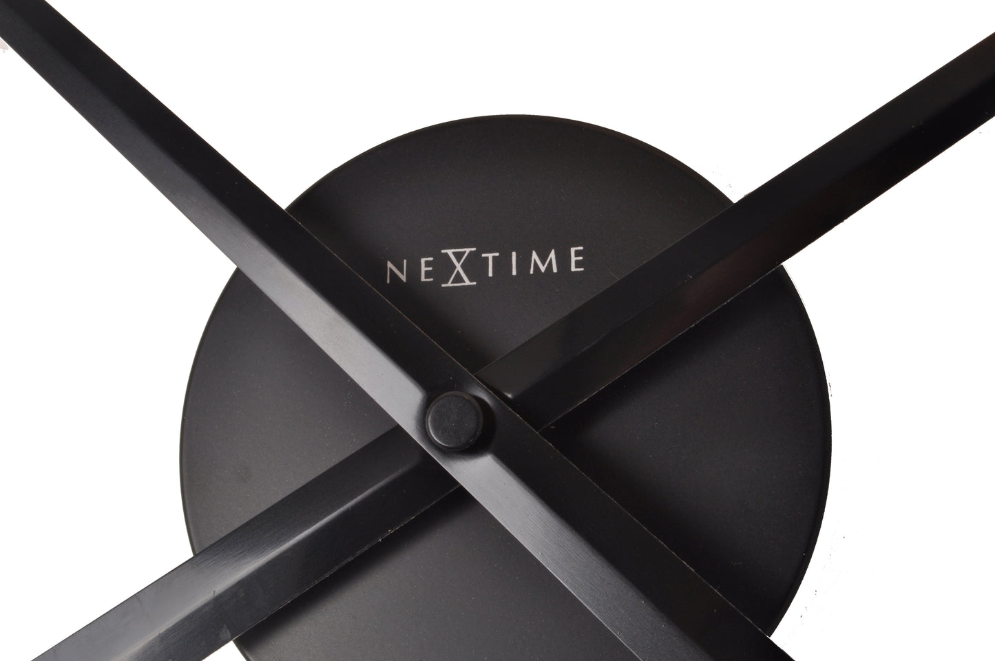 Wandklok NeXtime dia. 48 cm x 3 cm, aluminium, zwart, 'Small Hands'