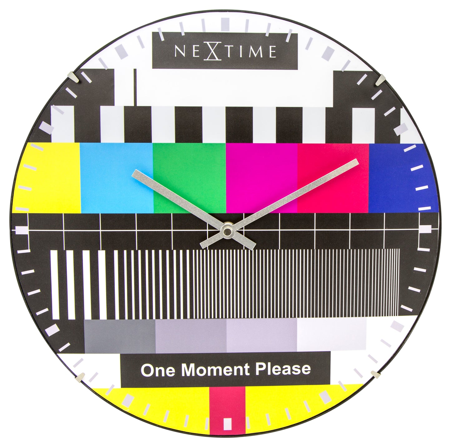 Wandklok NeXtime dia. 35 cm, bol glas, multi-color, 'Testpage Dome'