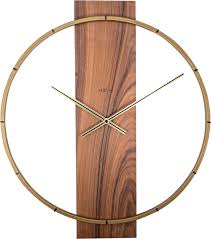 Wandklok NeXtime 50.8x58.2x4.3, hout/Steel, bruin