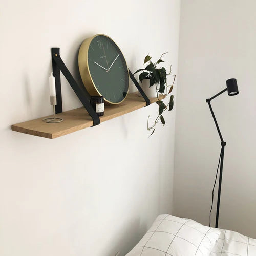 Wandklok Nextime - Ø 34 cm - Glas/ Metaal - Mos Groen - 'Essential Gold'