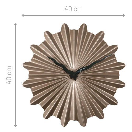 Metalen wandklok - 40cm - Stille klok - Bruin - Metaal - NeXtime "Sunny"