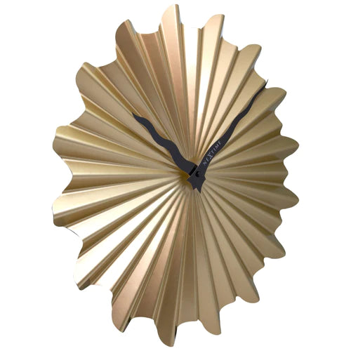 Metalen wandklok - 40cm - Stille klok - Goud - NeXtime "Sunny"