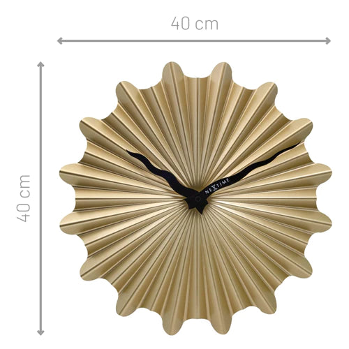 Metalen wandklok - 40cm - Stille klok - Goud - NeXtime "Sunny"