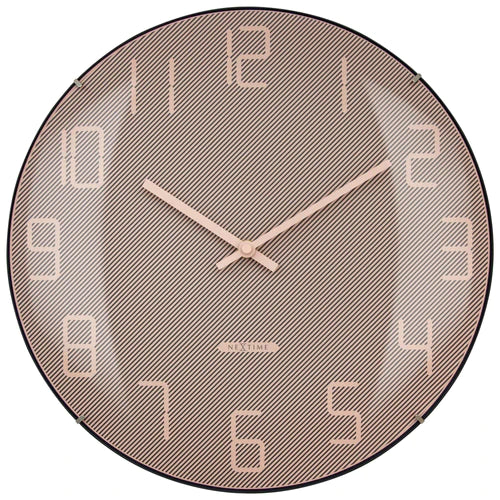 Wandklok Nextime dia 35cm bolvormig glas roze kunststof Shade