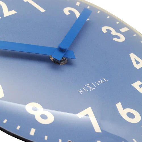 Tafelklok Nextime Duomo Mini 20 cm blauw gebolde glazen lens