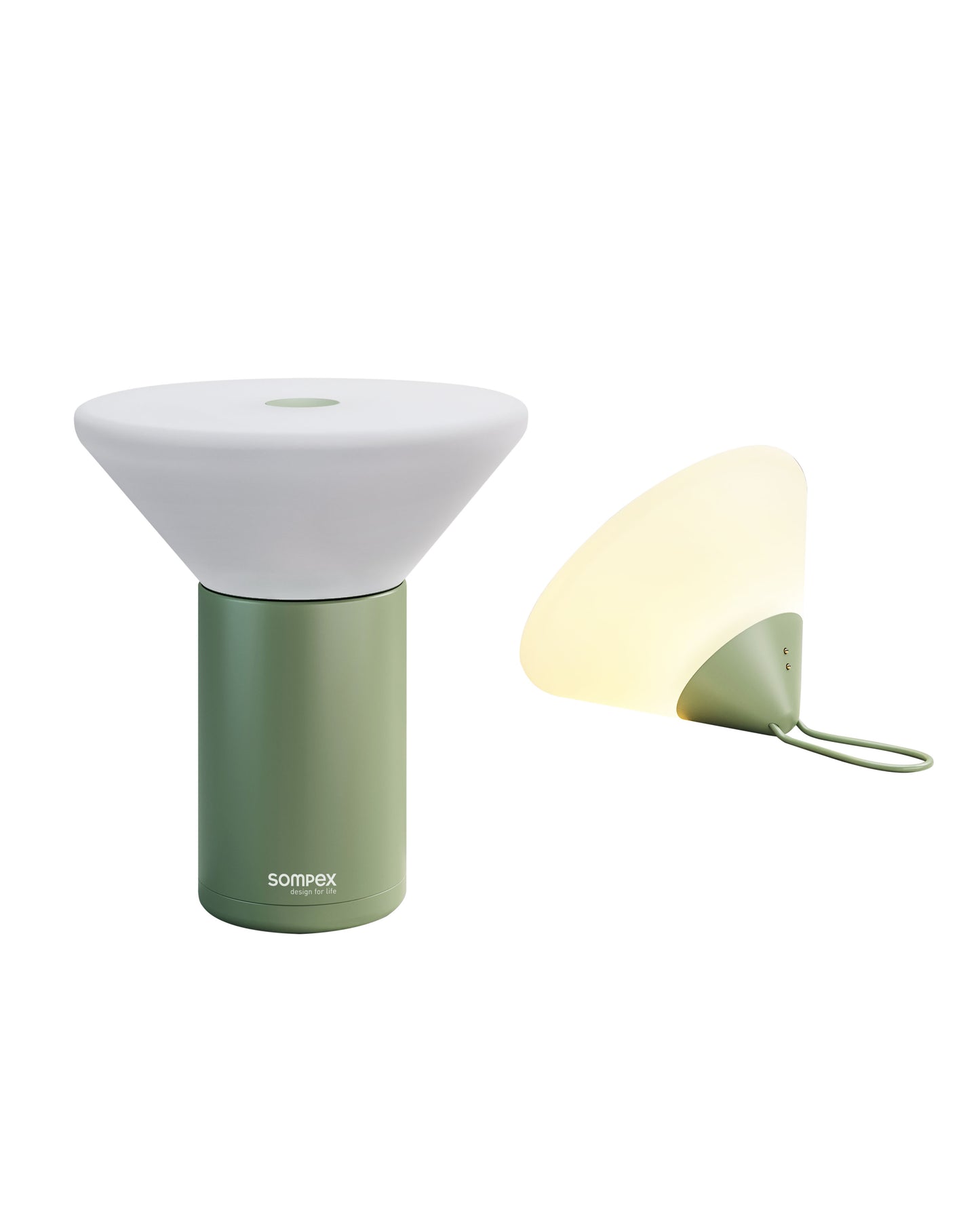Sompex | Tafellamp Mikano | Olijf groen | Accu | Dimbaar