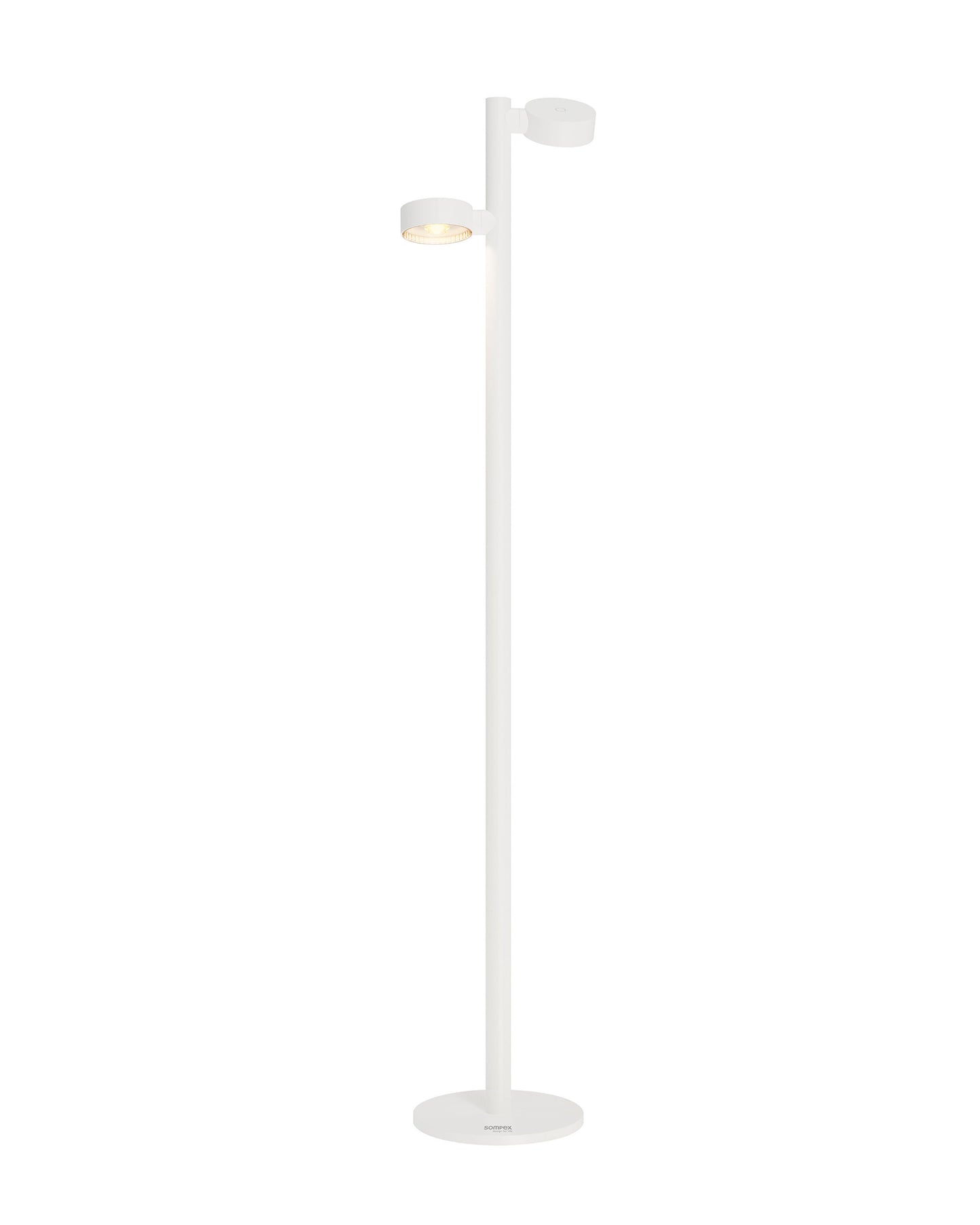 Sompex | vloerlamp RONDA| Dubbele lampen | wit | oplaadbare vloerlamp|