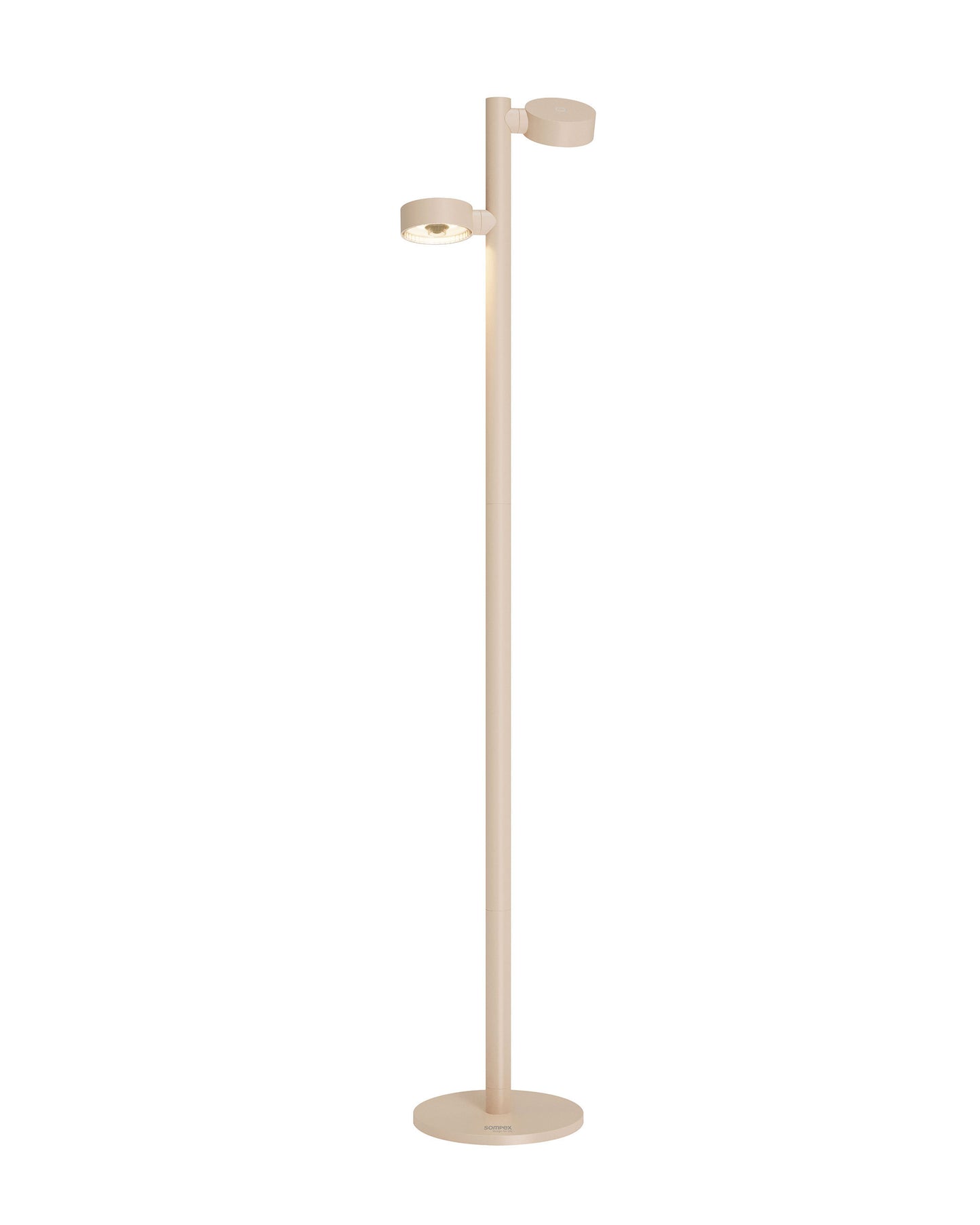 Sompex | vloerlamp RONDA| Dubbele lampen | Zand | oplaadbare vloerlamp|