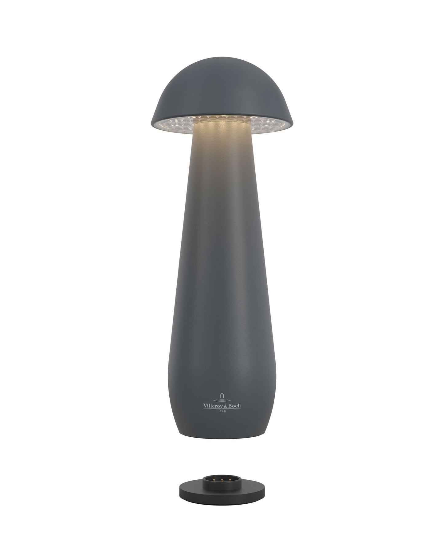 Villeroy & Boch tafellamp MODENA | 21 cm| Antraciet | op accu