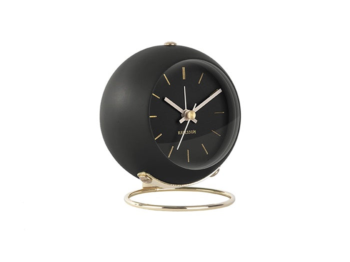 Alarm Clock Globe zwart