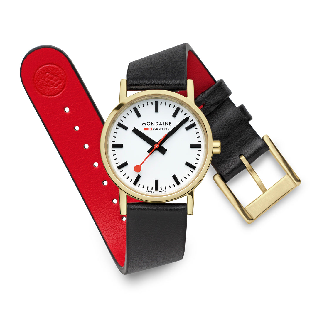 Mondaine M658.30323.10SBB Classics Horloge met band van Vegan Leer / Dames / Unisex