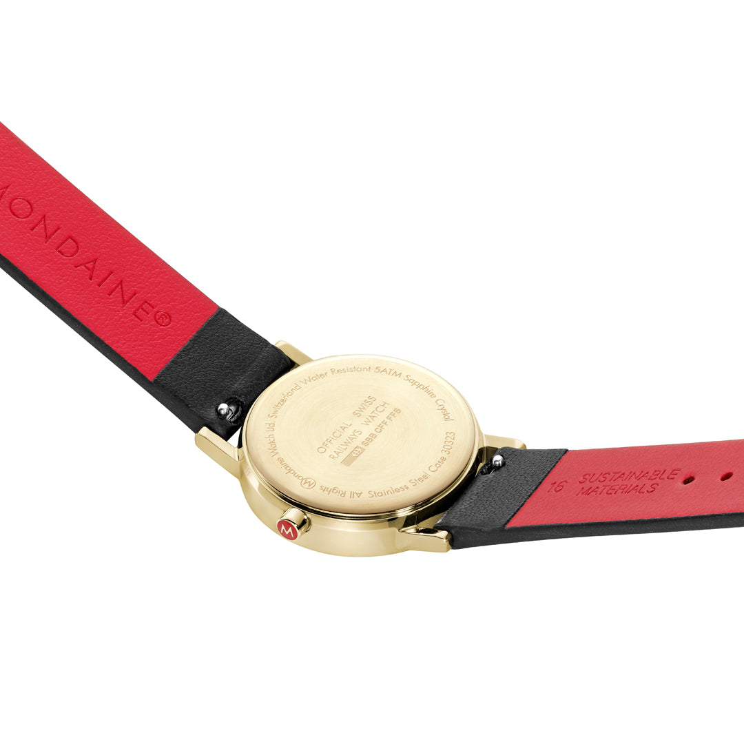 Mondaine M658.30323.10SBB Classics Horloge met band van Vegan Leer / Dames / Unisex