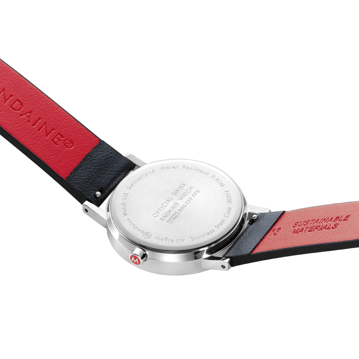 Mondaine M667.30314.11SBB Classics Horloge met band van Leer / Dames / Unisex met datumaanduiding