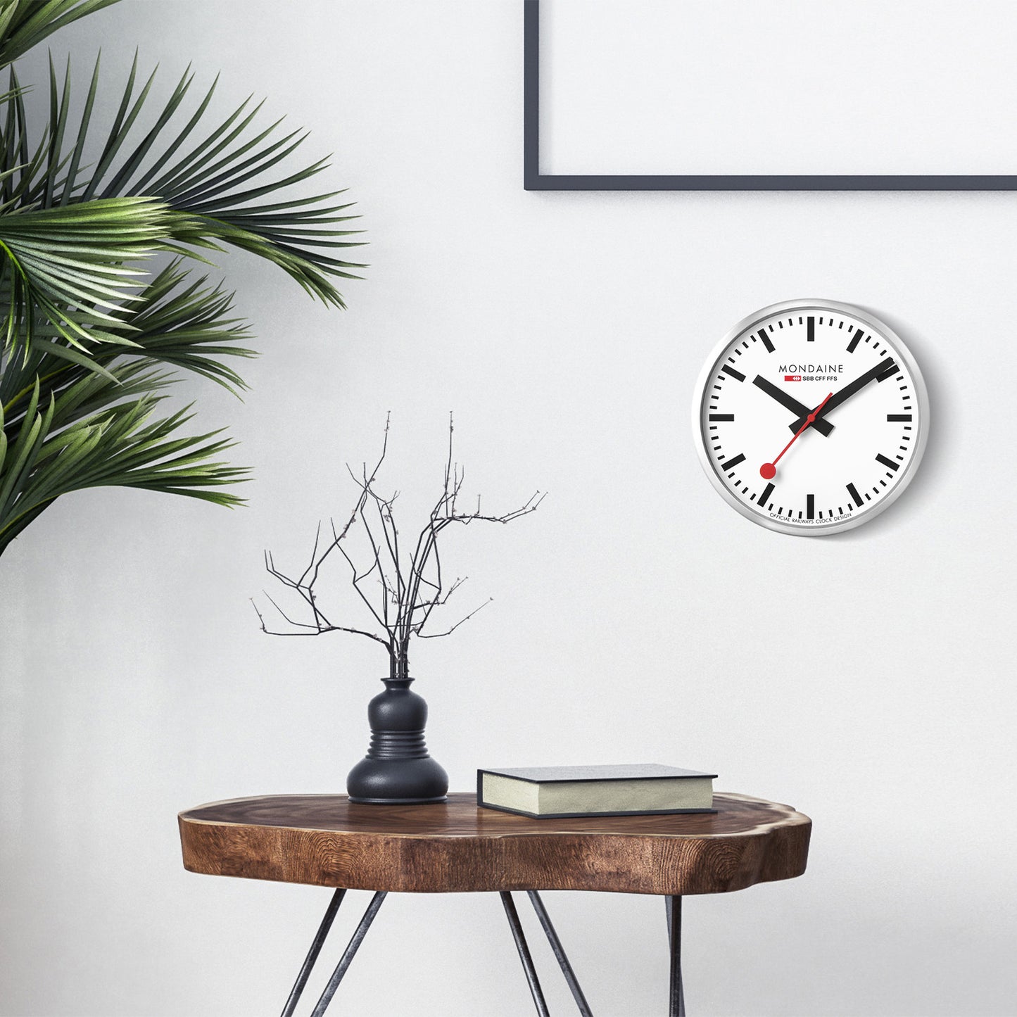 Mondaine Stationsklok alu - wit 25 cm - Mondaine A990.CLOCK.16SBB Swiss Railways Clock