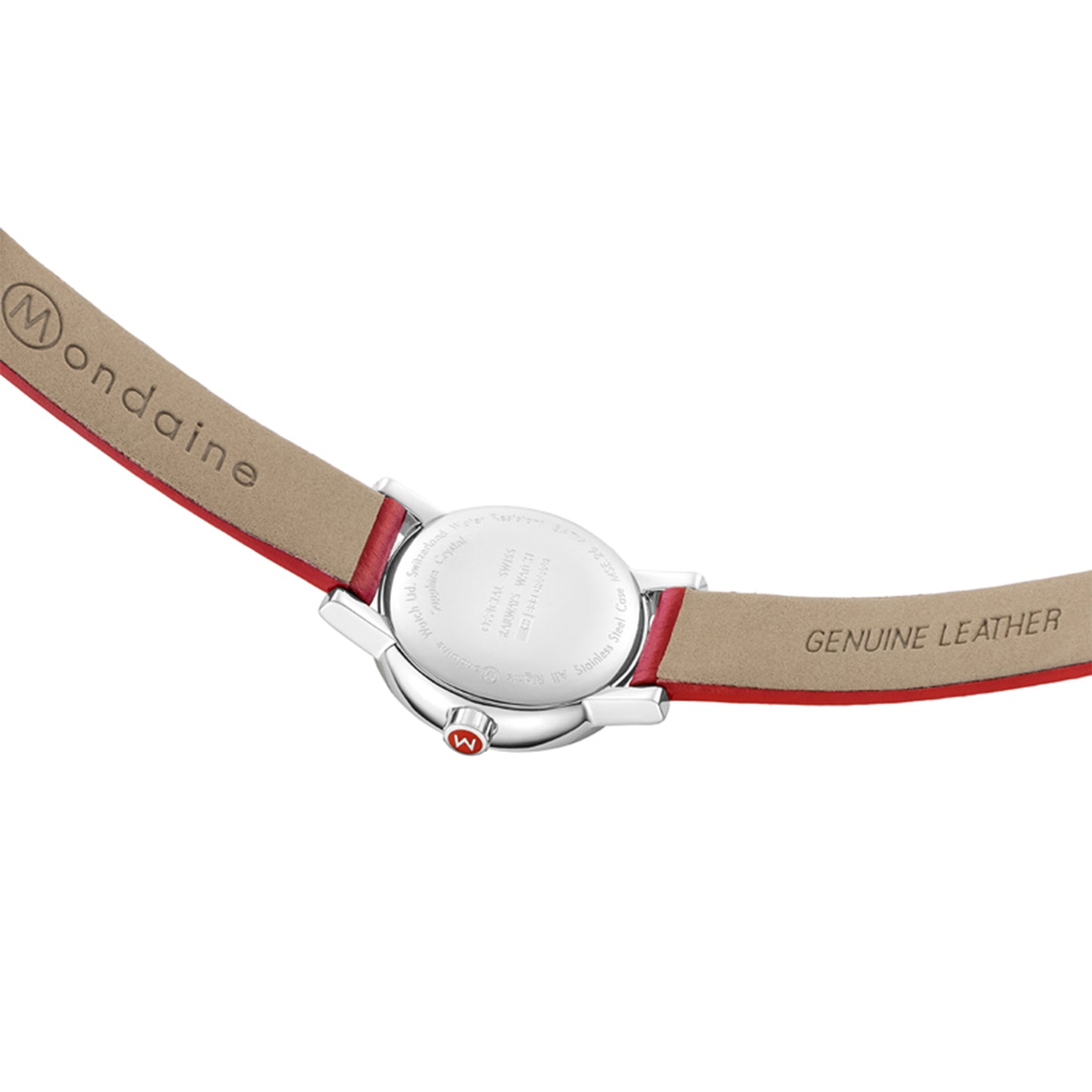 Mondaine MSE.26110.LC Evo 2 Horloge met band van Leer / Dames / Unisex met rode leren band
