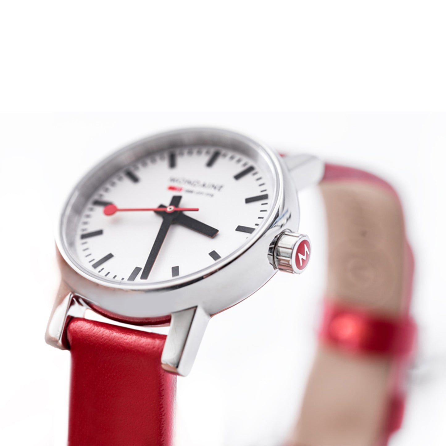 Mondaine MSE.26110.LC Evo 2 Horloge met band van Leer / Dames / Unisex met rode leren band