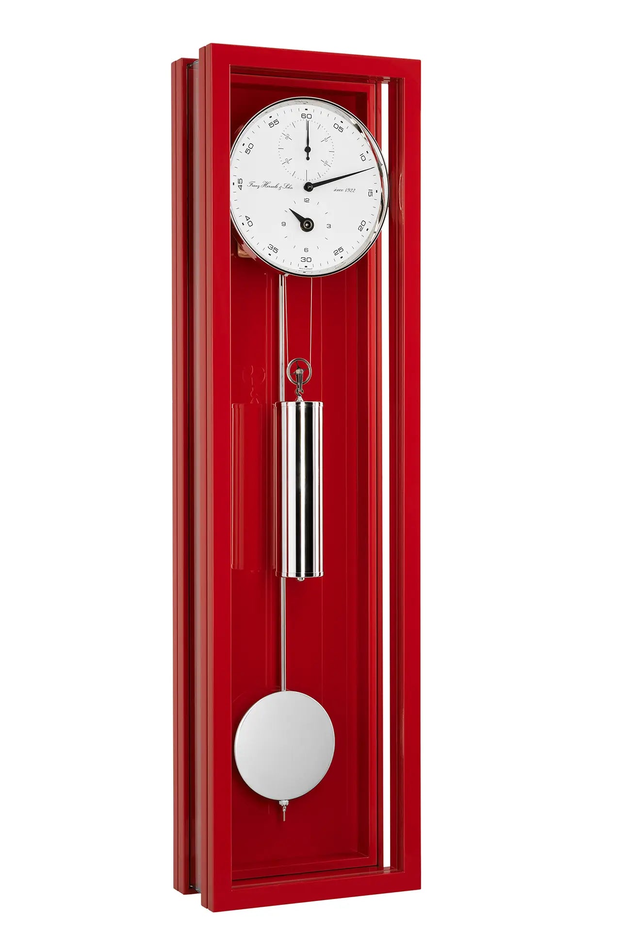 Hermle Regulateur wandklok 71006-360761 met 31 daags uurwerk in een rode kast