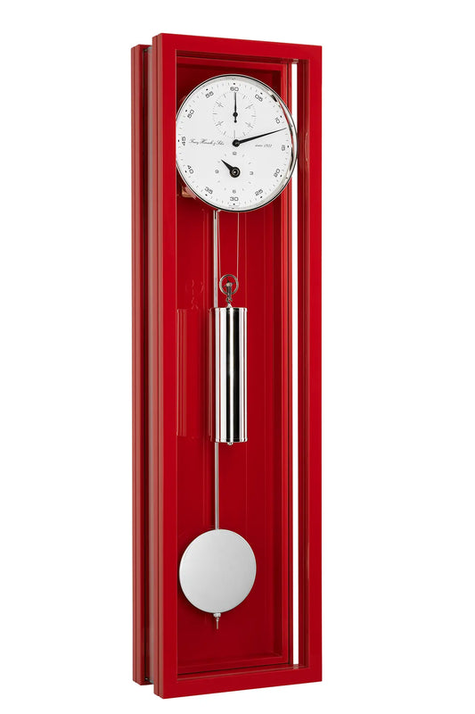 Hermle Regulateur wandklok 71006-360761 met 31 daags uurwerk in een rode kast