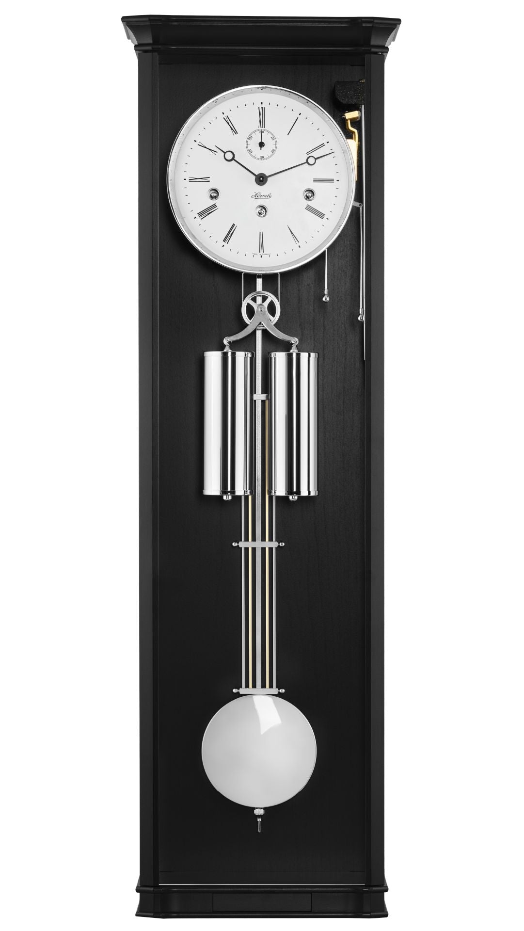 Hermle Regulateur 71009-740351 met 8-daags uurwerk in zwarte kast
