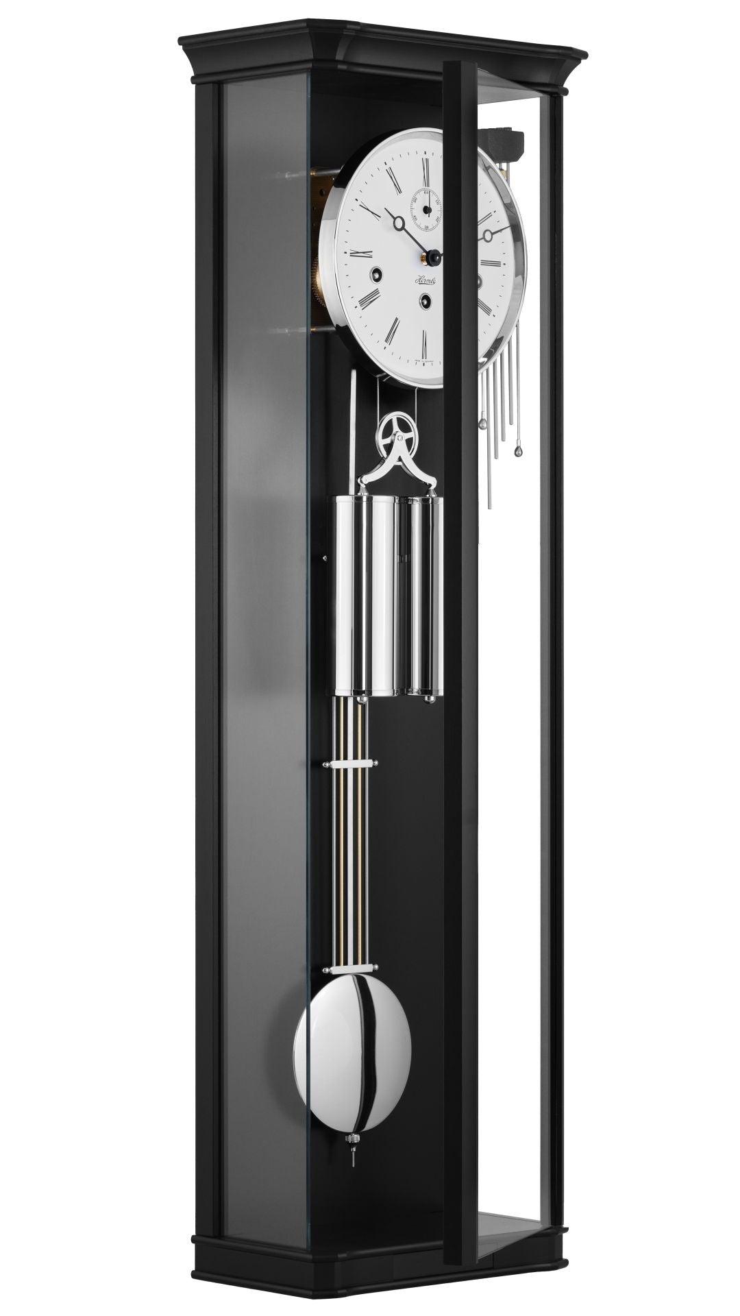 Hermle Regulateur 71009-740351 met 8-daags uurwerk in zwarte kast