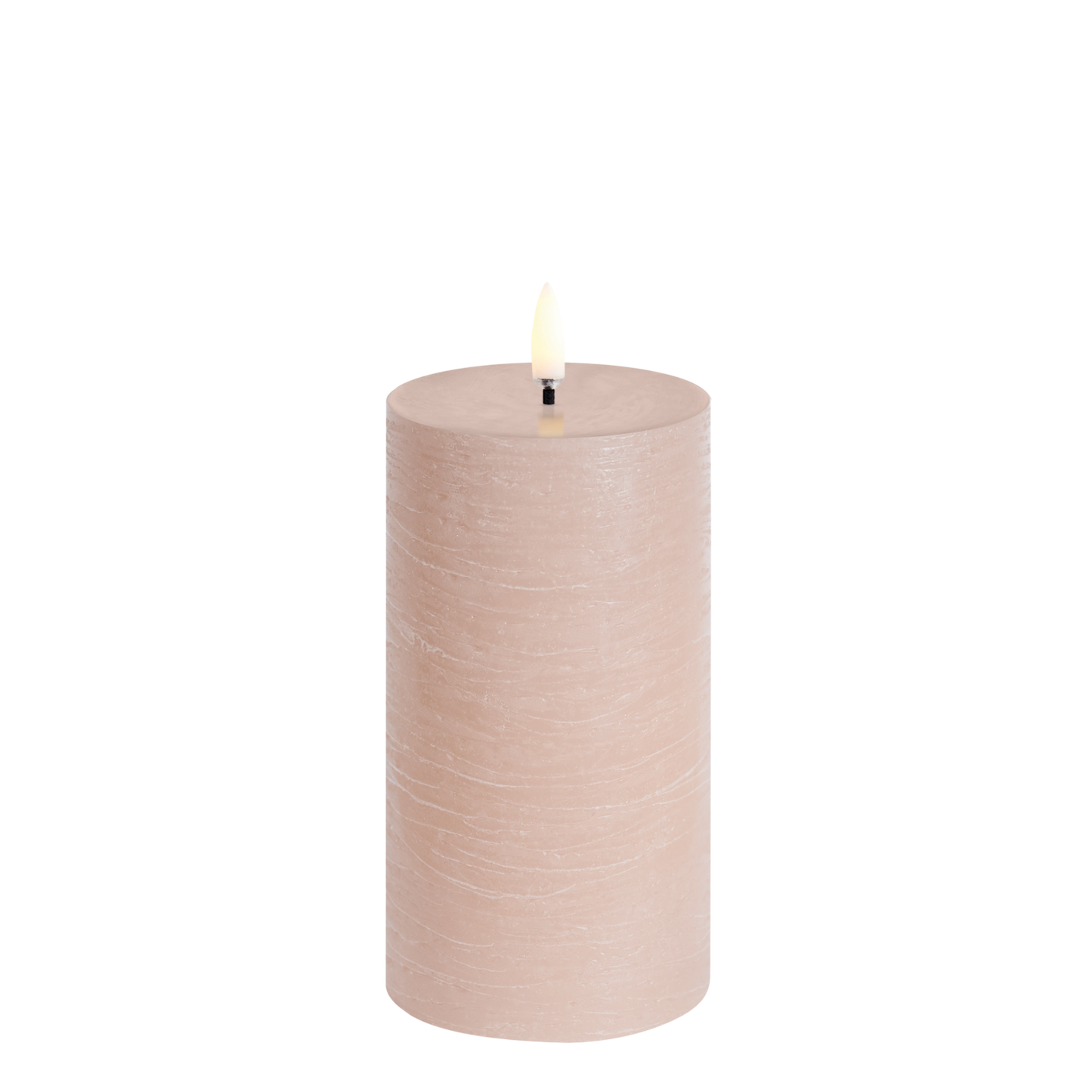 Uyuni | Led Kaars | BEIGE | 3D VLAM | Rustiek | 7,8x15 cm | Op afstand bestuurbaar |