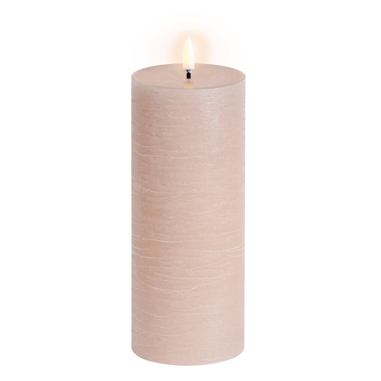 Uyuni | Led Kaars | BEIGE | 3D VLAM | Rustiek | 7,8x20 cm | Op afstand bestuurbaar |