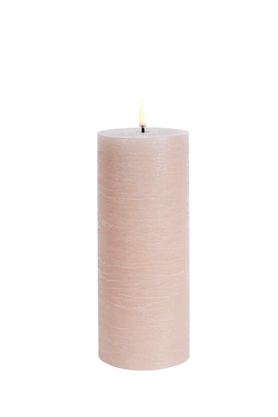 Uyuni | Led Kaars | BEIGE | 3D VLAM | Rustiek | 7,8x20 cm | Op afstand bestuurbaar |