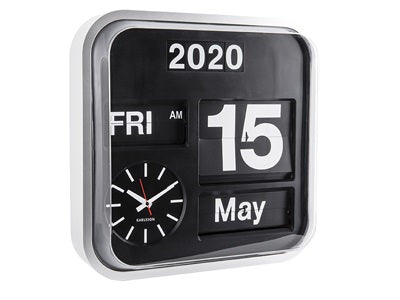 Karlsson Wandklok / Wall Clock Big Flip silver Karlsson Flipklok XL 43x43cm