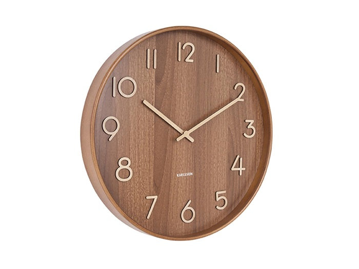 Wall Clock Pure Medium Dark Wood