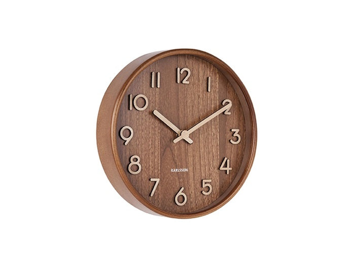 Wall Clock Pure Small Dark Wood