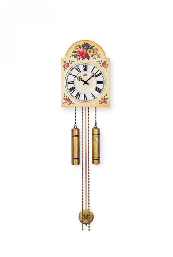 AMS appelklok, handbeschilderd Schwarzwalder klok- model 835 - wandklok mechanisch met slinger