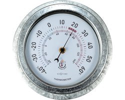 Buitenthermometer - Ø22CM - metaal - gegalvaniseerd "Lily"