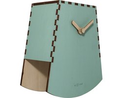 Tafelklok NeXtime Rocky 19.5x18x8.8 cm hout turquoise