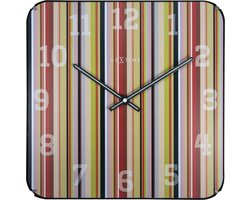 Wandklok NeXtime 35 x 35 cm, bol glas, 'Smithy square dome'