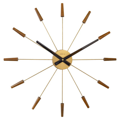 Wandklok NeXtime- 58cm - Stille klok -Walnoot hout - NeXtime "Plug-Inn"