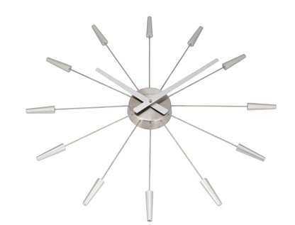 Wandklok NeXtime dia. 58 cm, metaal, zilver, 'Plug inn'