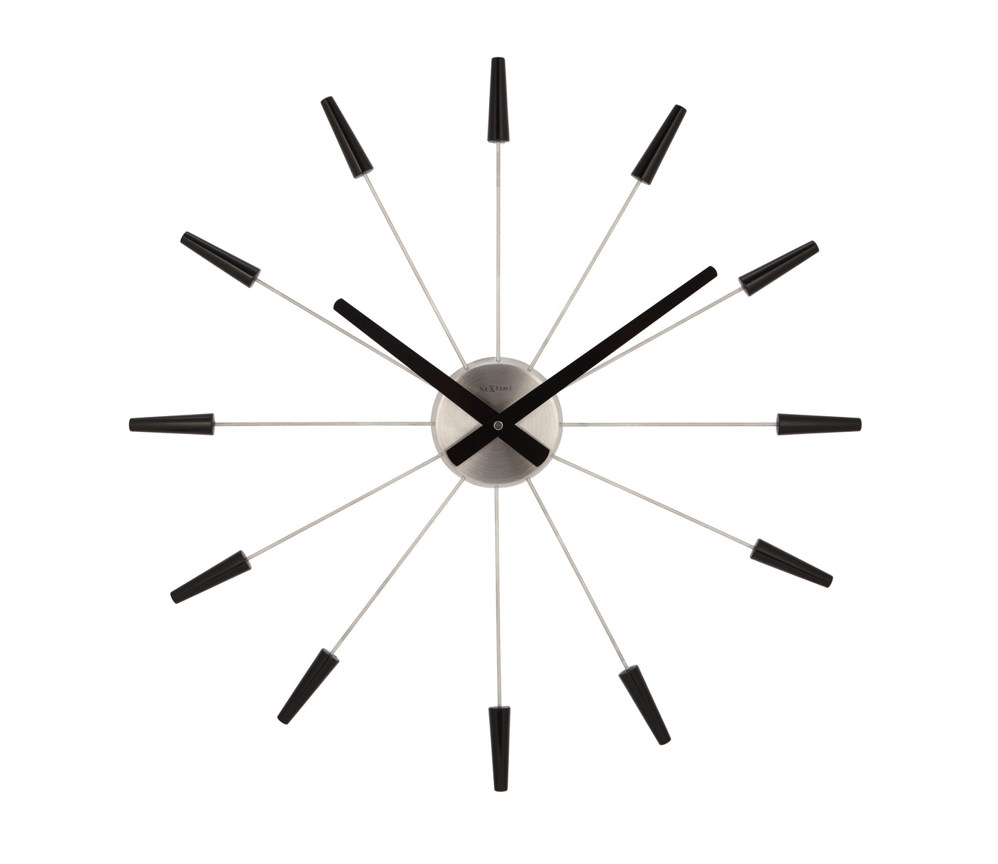 Wandklok Nextime dia. 58 cm, metaal, zwart, 'Plug inn'