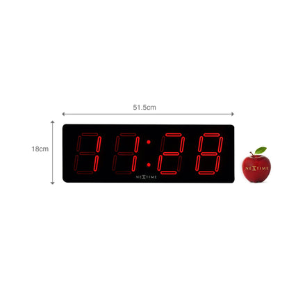 Wandklok NeXtime 51.5 x 18 x 4.5 cm, plastic, 'Big D'