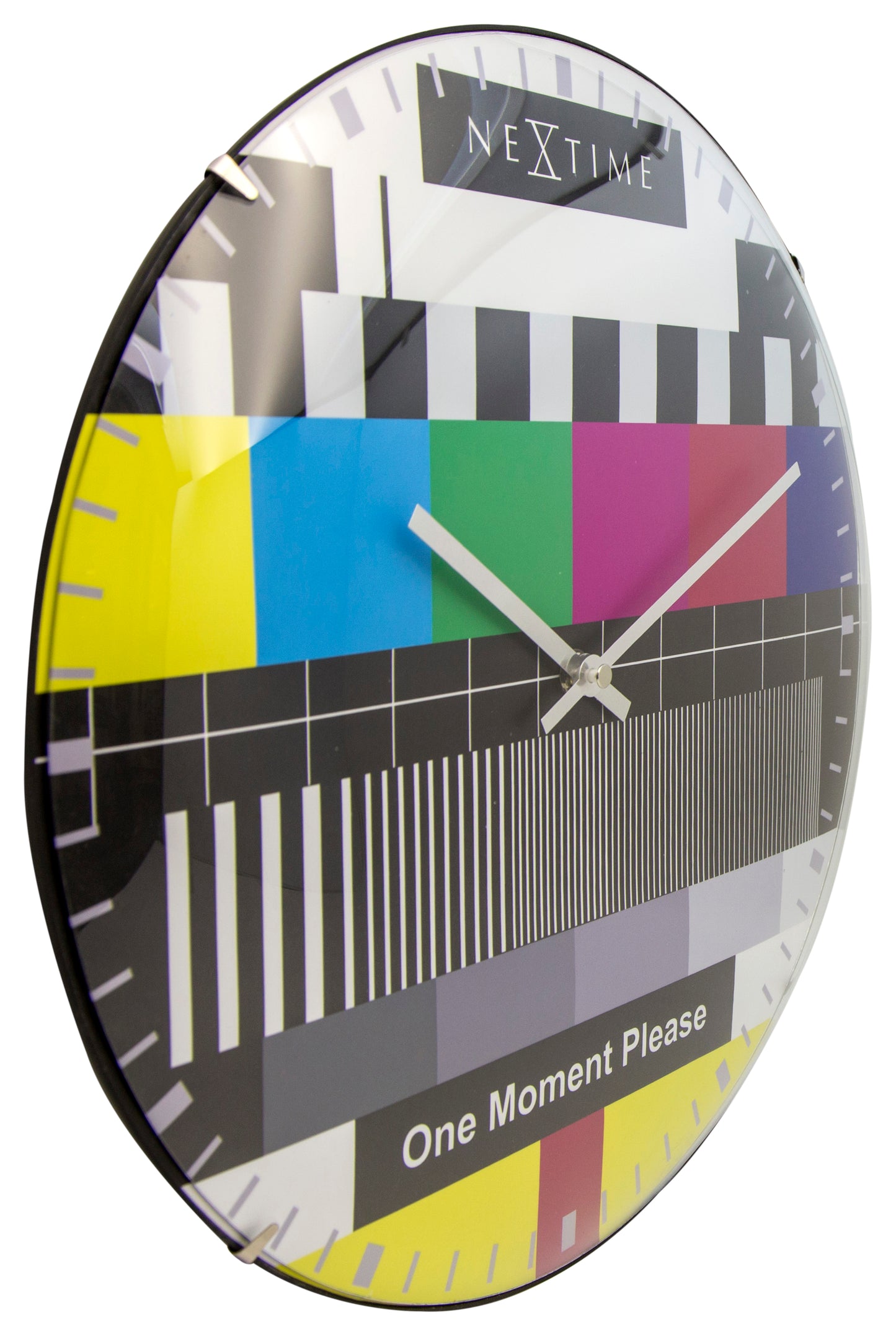 Wandklok NeXtime dia. 35 cm, bol glas, multi-color,         'Testpage Dome'