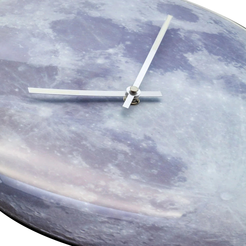 Wandklok NeXtime dia. 35 cm, bol glas, 'blauw Moon dome'