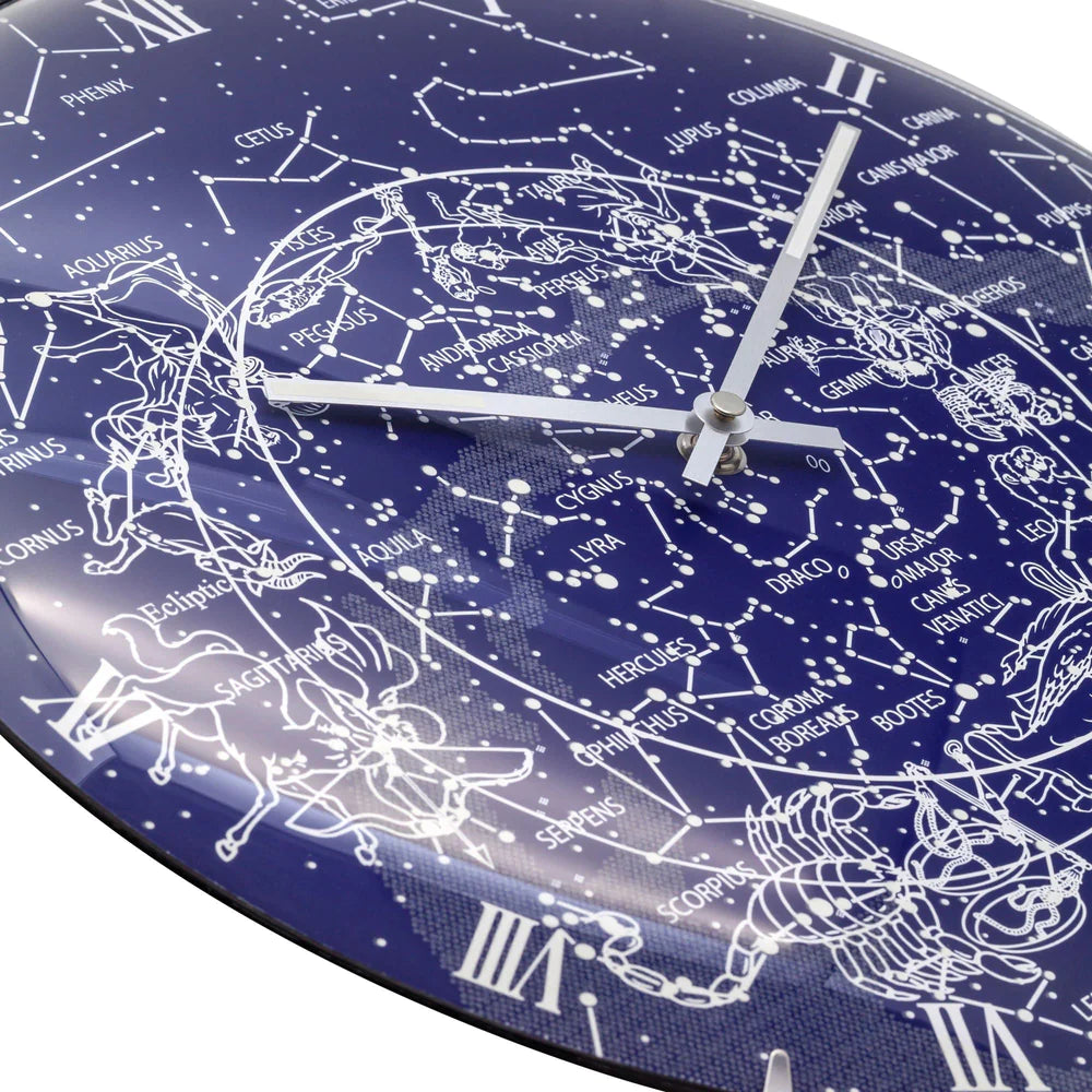 Wandklok NeXtime dia. 35 cm, bol glas, 'Milky Way dome'