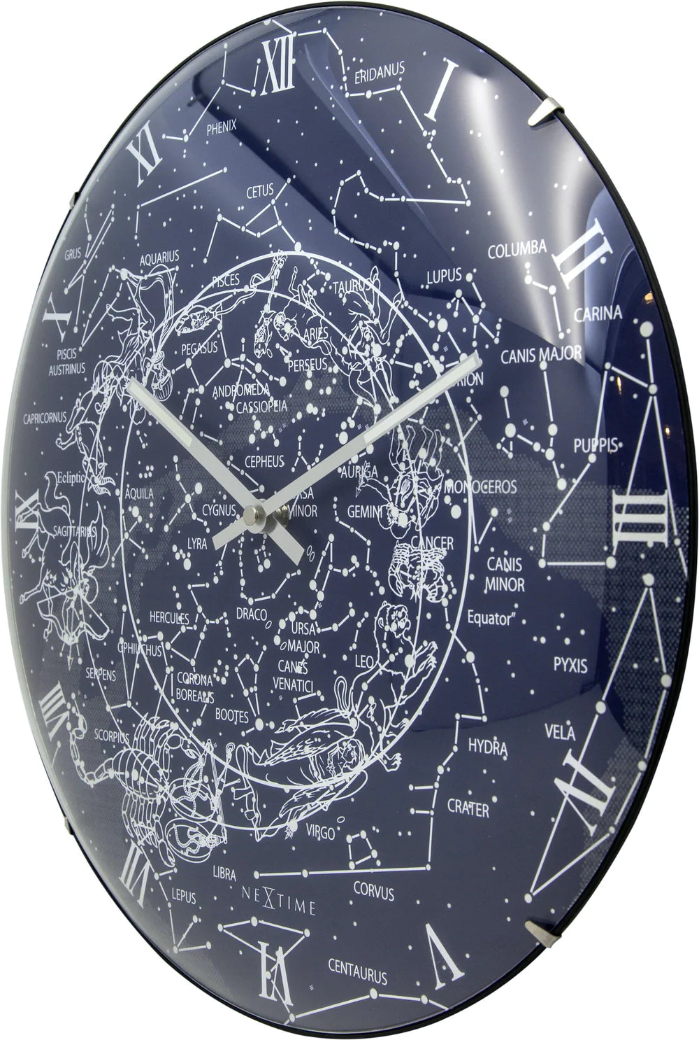 Wandklok NeXtime dia. 35 cm, bol glas, 'Milky Way dome'