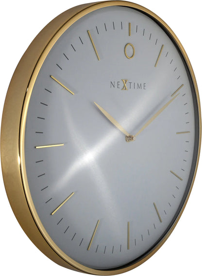 Wandklok NeXtime Glamour Ø40 metaal wit/goud