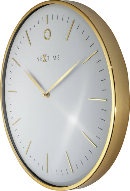 Wandklok NeXtime Glamour Ø40 metaal wit/goud