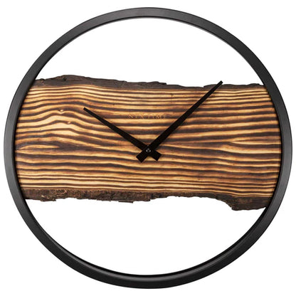 Wandklok Nextime 45cm Forest Large hout/metaal stil uurwerk